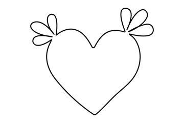 Love letter continuous one line drawing and valentine's day outline vector design