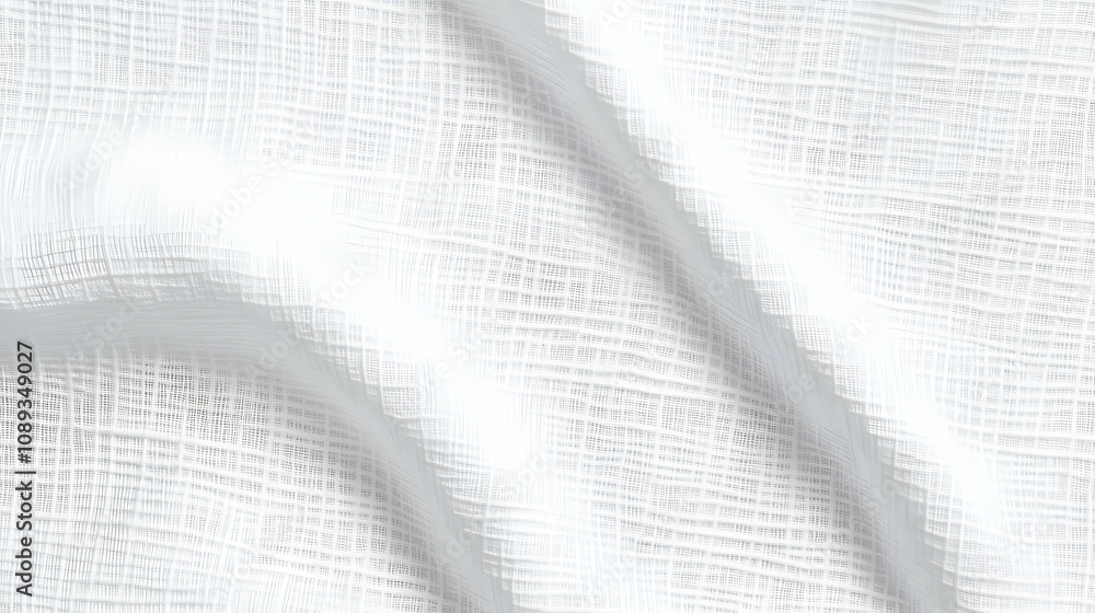 Poster white fabric texture with a grid pattern, softly draped and showing shadows and highlights.