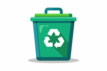 Recycle bin white back ground vector illustration