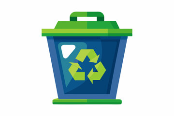 Recycle bin white back ground vector illustration