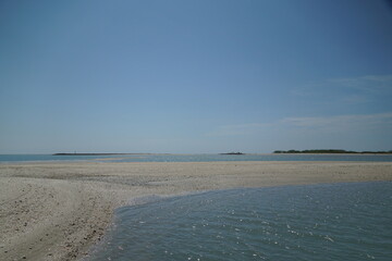 Serene beach scene coastal location nature photography tranquil environment wide angle view relaxation concept