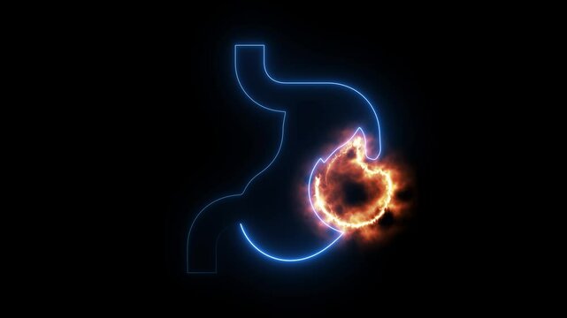 liver organ icon with glowing neon effect on black background.