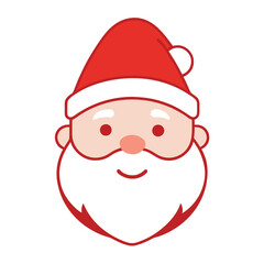santa claus head vector on white background 