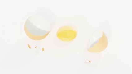 Fresh Eggs in a Box Carton with a Cracked Egg Display | Ideal for Farm Branding, Kitchen Packaging, and Culinary Product Presentations