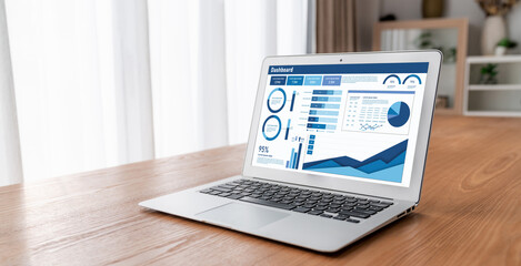 Business data dashboard provide business intelligence analytic for marketing strategy planning...