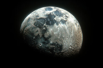 Captivating view of the moon highlighting its craters and surface details