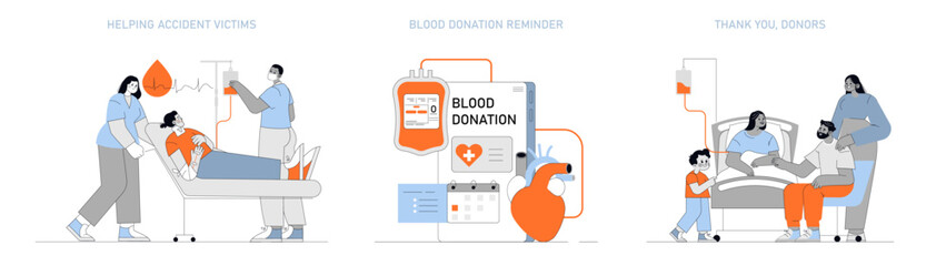 Blood Donor Day. Flat Vector Illustration