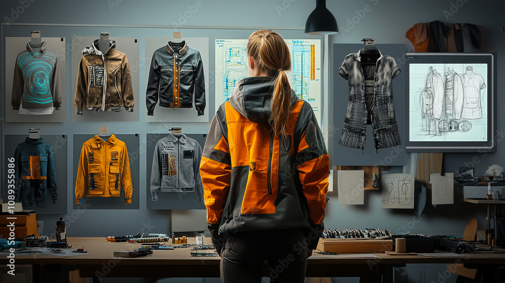 Aufkleber ai-driven fashion design studio with digital pattern creation and innovative clothing concepts
