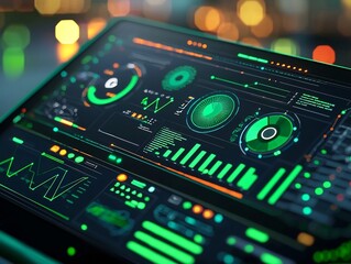 Obraz premium Digital Dashboard Showcasing Eco Friendly Circular Economy Metrics and Resource Tracking