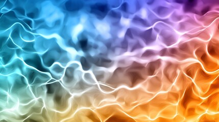 Obraz premium Abstract Wavy Background with Vibrant Colors of Blue, Purple, Orange, and White Flowing Together in a Dreamy and Ethereal Style for Creative Projects and Designs