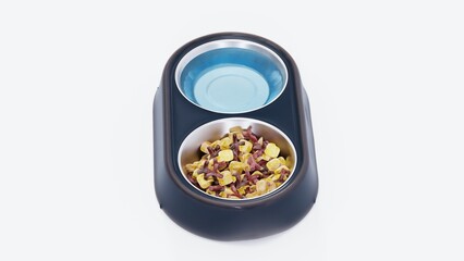 Dual Cat Bowl with Food and Water Compartments | Perfect for Pet Feeding Stations, Modern Design, and Convenient Pet Care Solutions