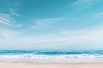 Obraz premium serene ocean view with gentle waves and clear blue sky