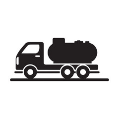 A black and white illustration of a tanker truck.eps