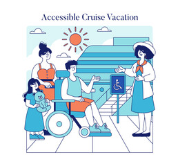 Disabled Travel. Flat Vector Illustration