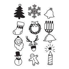 set of christmas icons