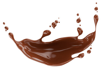 chocolate splash isolated on a white background. 3d render