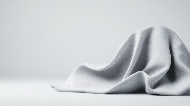 soft gray fabric draped elegantly on a neutral background