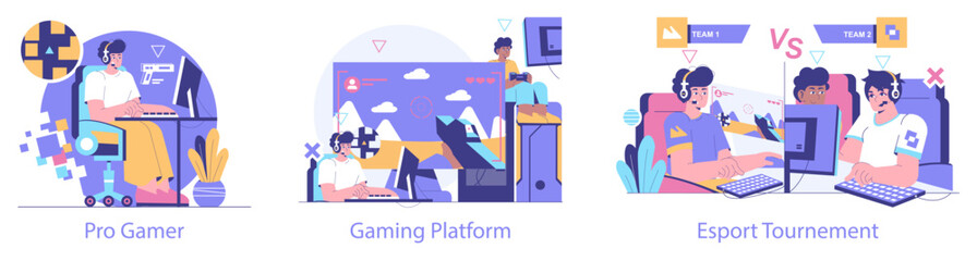 Esport. Flat Vector Illustration