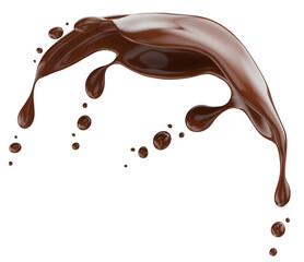 chocolate splash isolated on a white background. 3d render