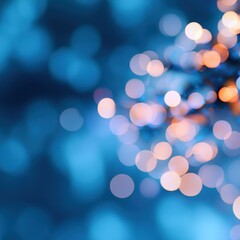 Obraz premium abstract blue background with glowing bokeh lights for creative projects