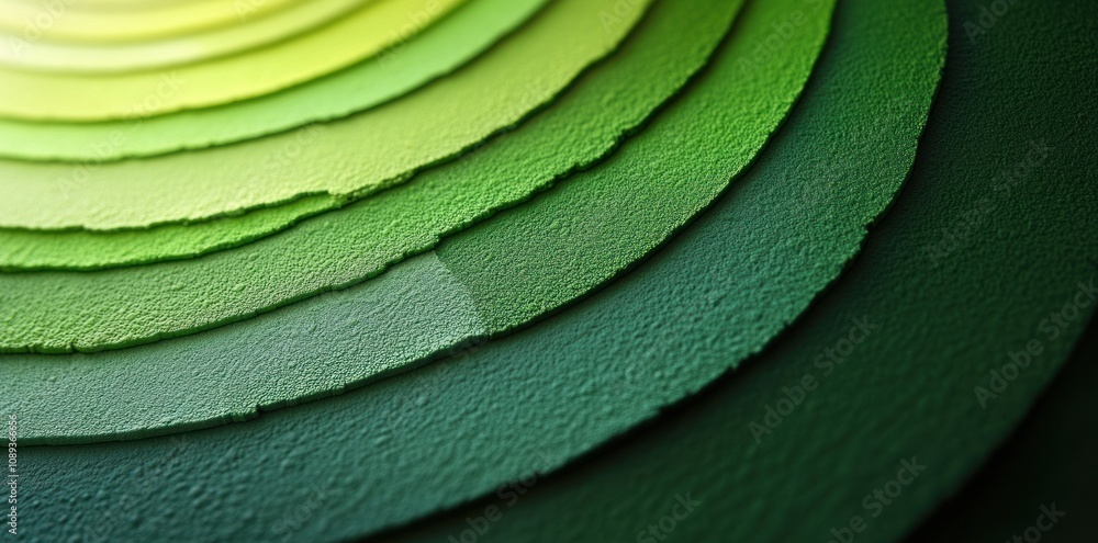 Poster green gradient layers circular textured pattern