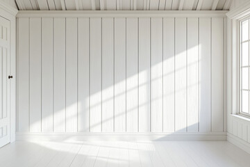 Obraz premium Bright and minimalistic interior with white walls and natural light