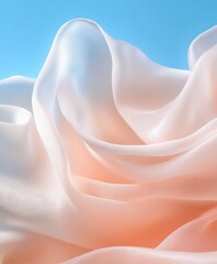 Fototapeta premium soft flowing fabric with gentle color gradients against a blue background