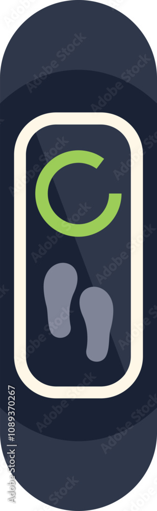 Aufkleber smart scale measuring body composition showing footprints icon for standing in the correct position