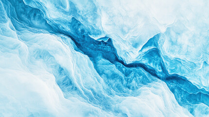 Obraz premium Soft patterns of untouched snow with blue and white gradients seen from above