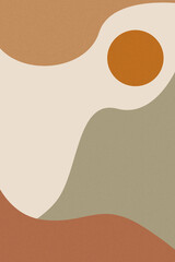 Minimalist abstract design featuring soft organic shapes in earthy tones. Perfect for modern designs, presentations, or artistic projects.