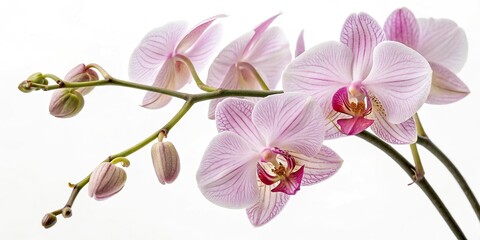 Fototapeta premium Delicate orchid blooms with intricate details, flowers, stamen, floral pattern