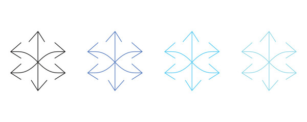 Versatile line icon vector set, versatile icons flat illustration isolated on white background.