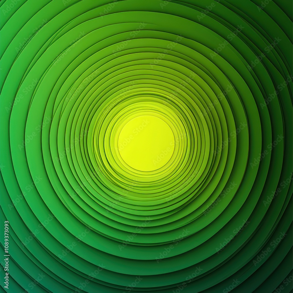 Poster abstract green concentric circles design pattern