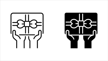 Free gift linear icon set. Marketing tactic. Promo products. vector illustration on white background