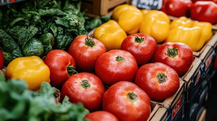Vibrant Fresh Produce at a Local Market Stall