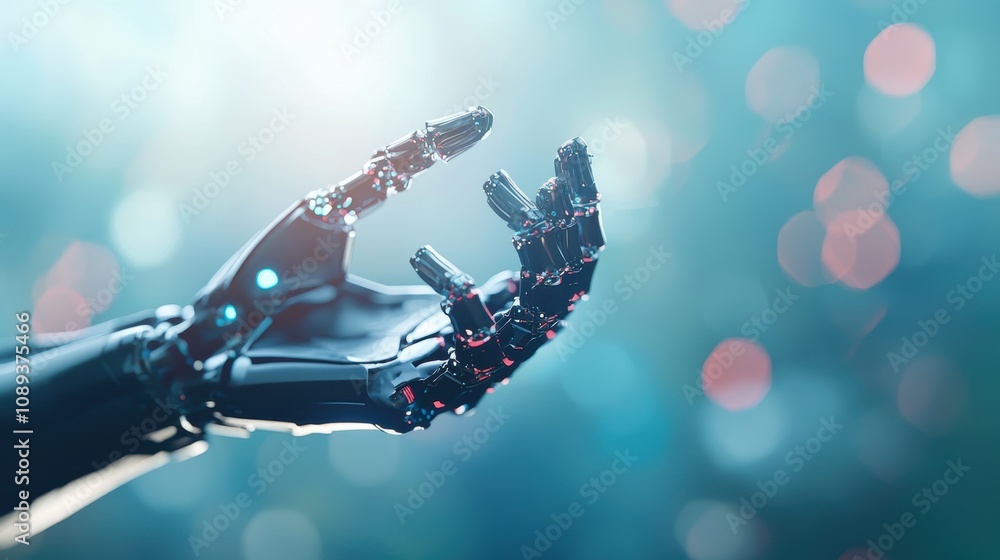 Poster a close up shot of a robot hand holding a delicate object, demonstrating its dexterity and ability t