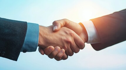 A handshake between two professionals, symbolizing a new partnership, collaboration, or a promotion within a company.