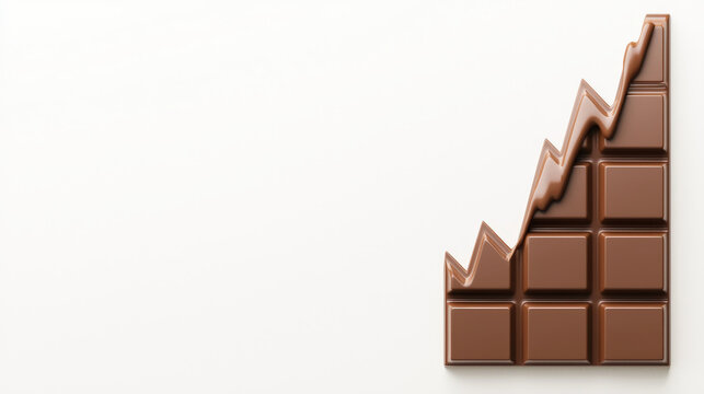 chocolate stock market graph symbolizes growth and success, showcasing creative blend of finance and confectionery. This unique representation captures attention and evokes curiosity