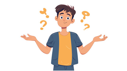 Confused business person shrugging shoulders, uncertain man concept