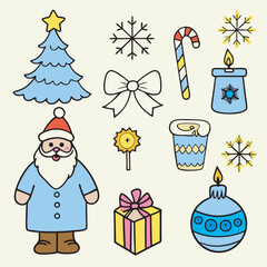 set of christmas icons