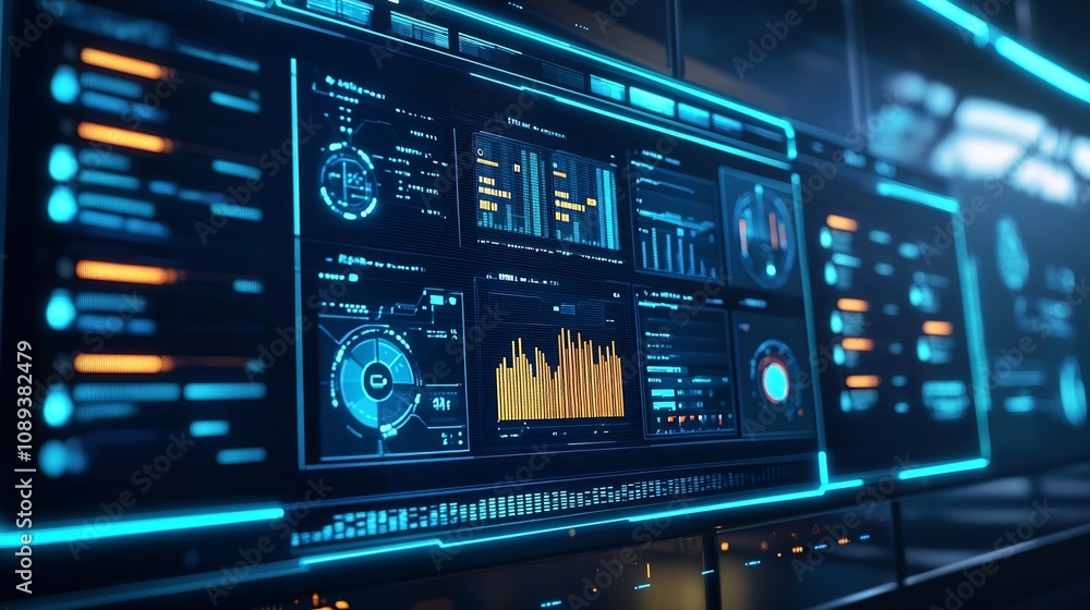 Aufkleber futuristic company dashboard visualizing employee performance metrics