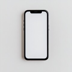 minimalist smartphone with blank screen on a light background