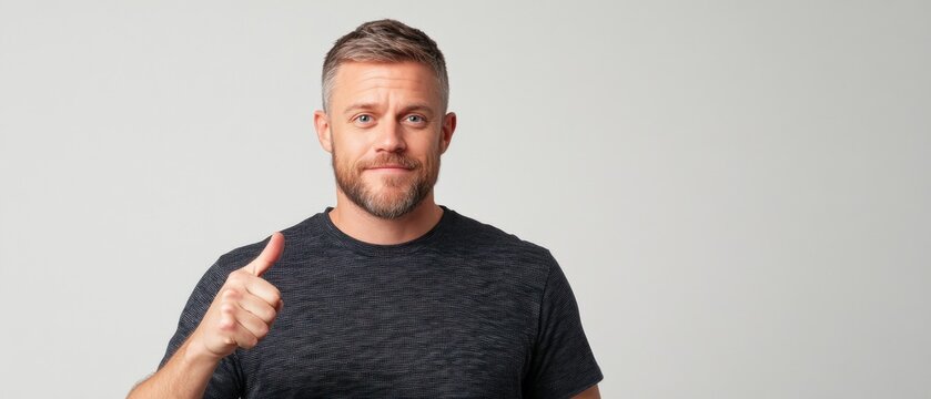 man giving a thumbs up with a positive expression