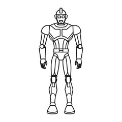 Robot Cyborg Line Art Vector Illustrations for Futuristic and Sci Fi Design Projects