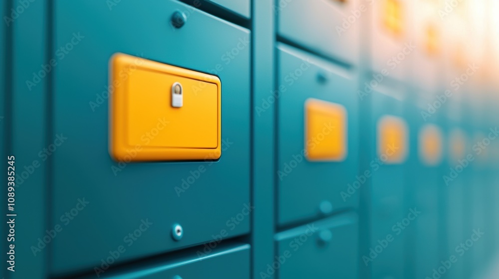 Poster a close up shot of a package being placed into a secure delivery locker, providing a convenient and 