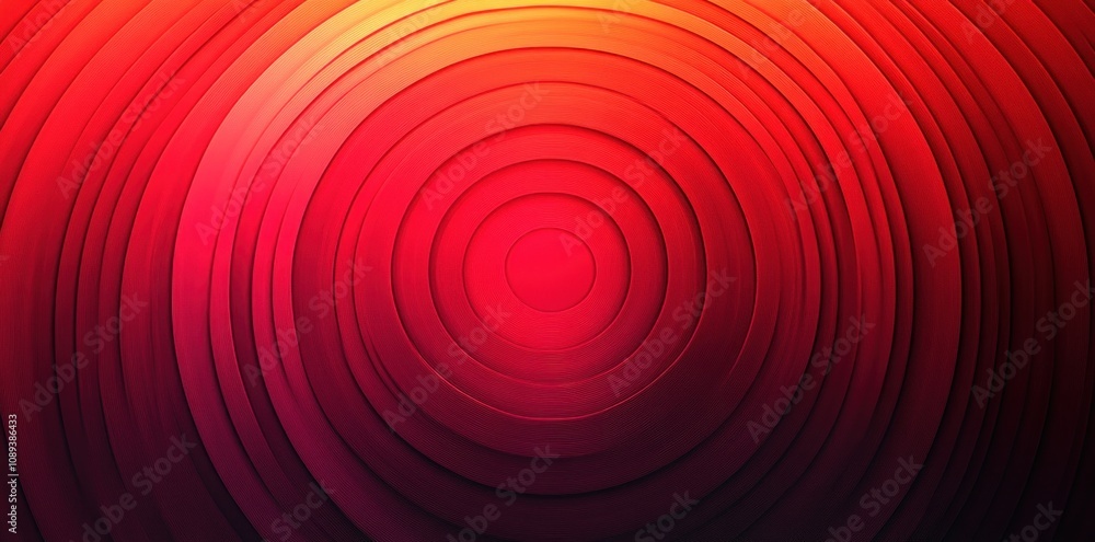 Aufkleber abstract red concentric circles gradient design