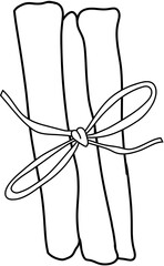 cinnamon. Christmas related Hand drawn vector sketch illustration