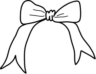 ribbon. Christmas related Hand drawn vector sketch illustration