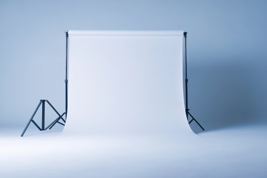 empty studio backdrop for photography with seamless white background
