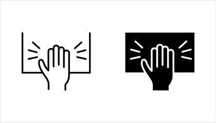 Obraz premium Fist on table linear icon. Angry person. Fist hitting table. vector illustration on white background